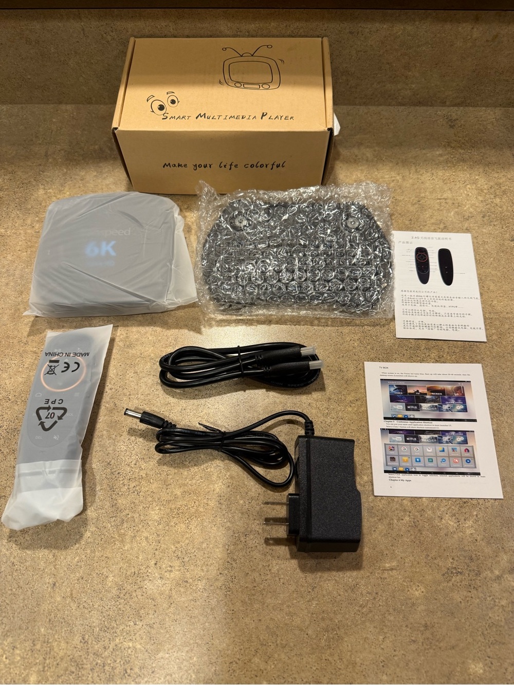 Smart TV Box Transpeed Android 10.0  Voice Assistant 6K 3D Wifi 4GB RAM 64GB